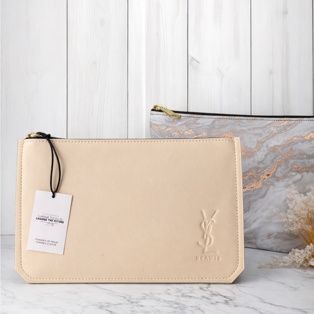 Yves Saint Laurent Beauté Cream Cosmetic Pouch – New With Tags